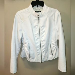 White faux leather jacket